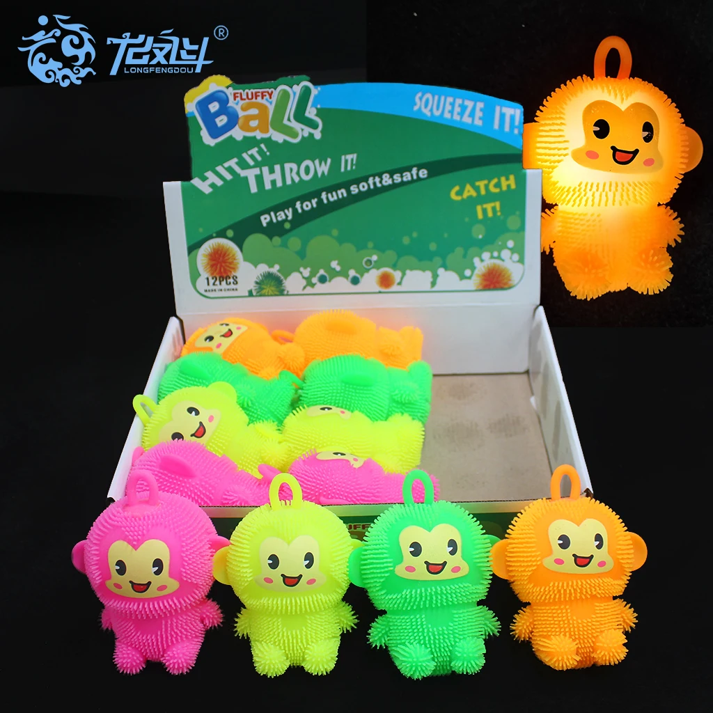 TPR yoyo Monkey Puffer Ball flashing puffer ball with yoyo 619030414