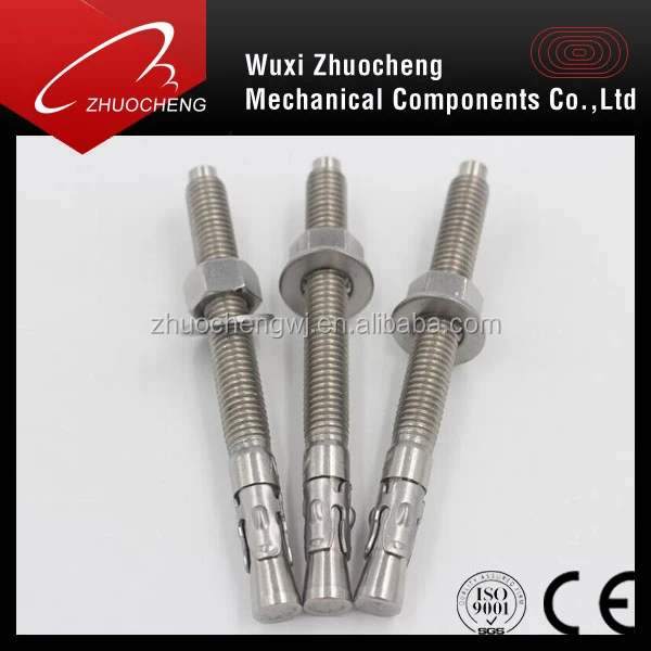 Hot sale A2 A4 anchor bolt M20 with nut and washer iso9001 certificated