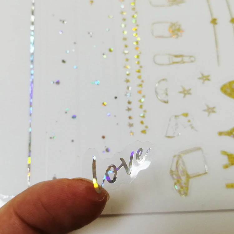 AUSTRALIA MARKET HOT SALE CUSTOM CLEAR PVC VINYL DIE CUT HOLOGRAPHIC STICKER