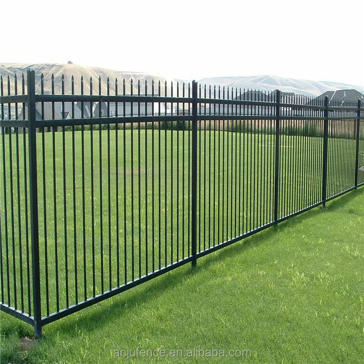 
Wrought welded steel iron spiked fence 