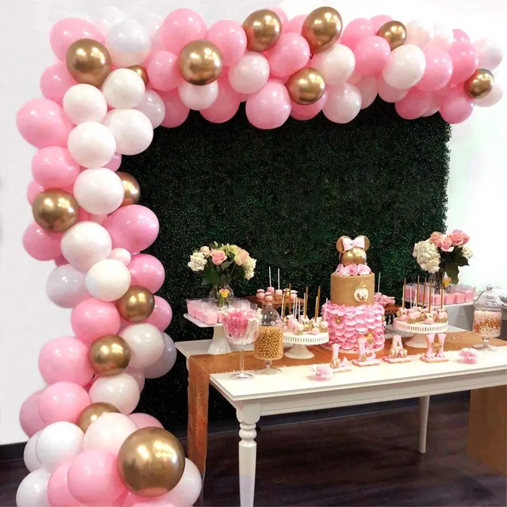 Balloons Garland Arch Kit for Girl Birthday Baby Shower Bachelorette Party Centerpiece Backdrop Background Decorations