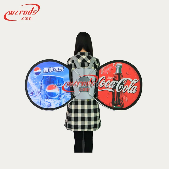 Weihai уличные рекламные фирменные рюкзаки с круглым флагом для рекламы и перемещения