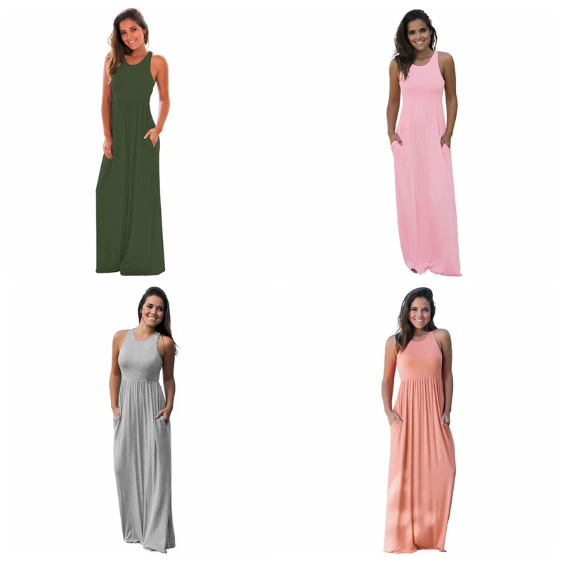 Woman Hot Design Vintage Summer Party Night Club White Maxi Long Dress with Pockets Sexy Girls Night Sissy Dress