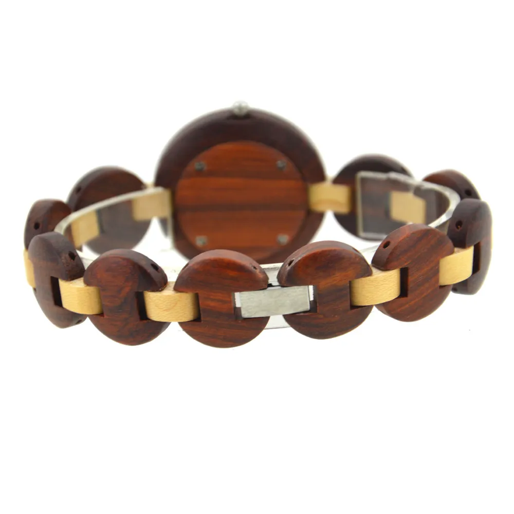 Vogue Quartz Watch for Small Wrist Ladies Stylish Wooden Design