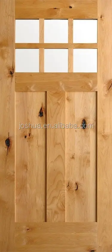 Wood French Exterior Door With Glass Trim
