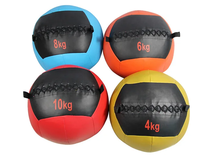 China supply cheap gym equipment cross fitness leather PU wall ball