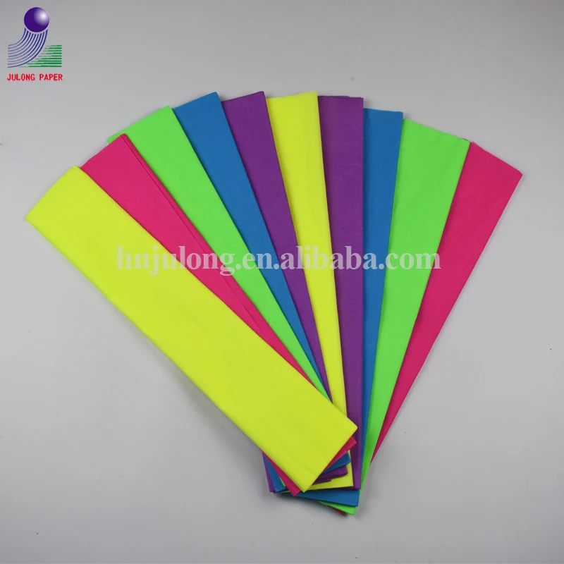 Оптовая продажа, неоновые рулоны крепированной бумаги высокого качества для праздничного украшения