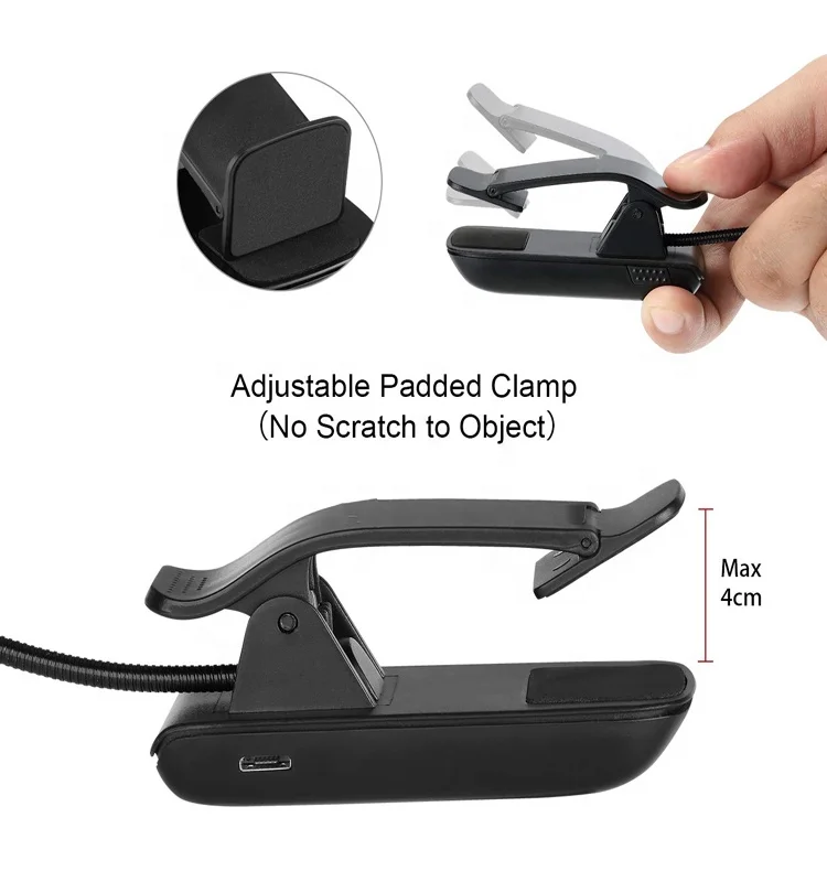 
Rechargeable USB book light reading lamp Flexible Book lamp dimmer Clip on table Desk Lamp for Notebook Laptop PC Computers 