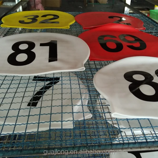 
Bib number competition adult swimming cap 