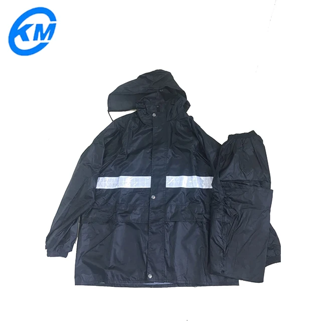 Waterproof lightweight stylish packable raincoat 190T Polyester Taffeta fabric rain work suit