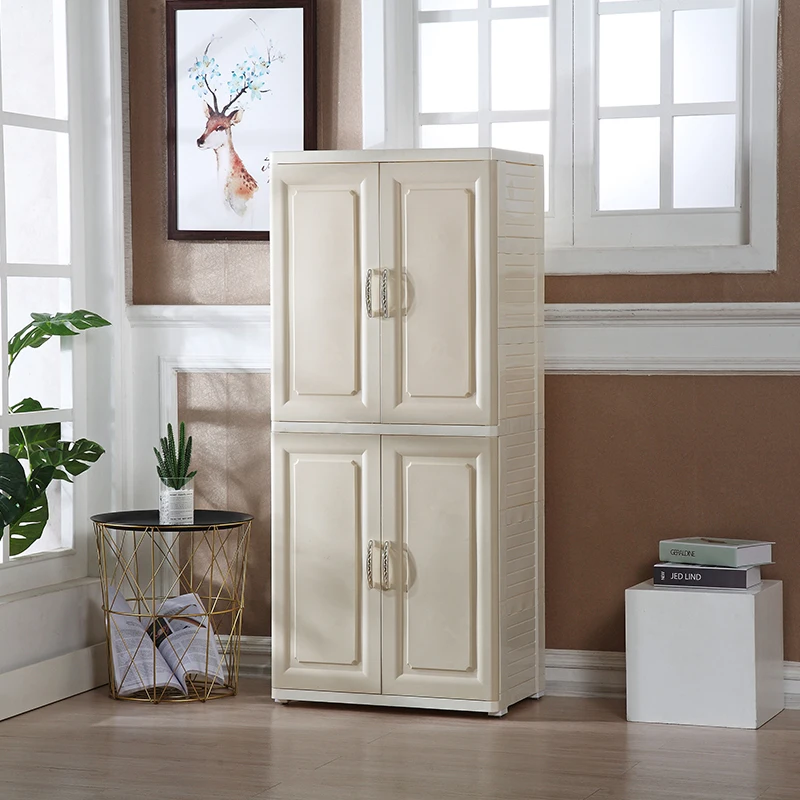 New Design Plastic Drawer Cabinet For Kids 2 Open Clothes Plastic Cupboard Wardrobe Cabinet For Baby