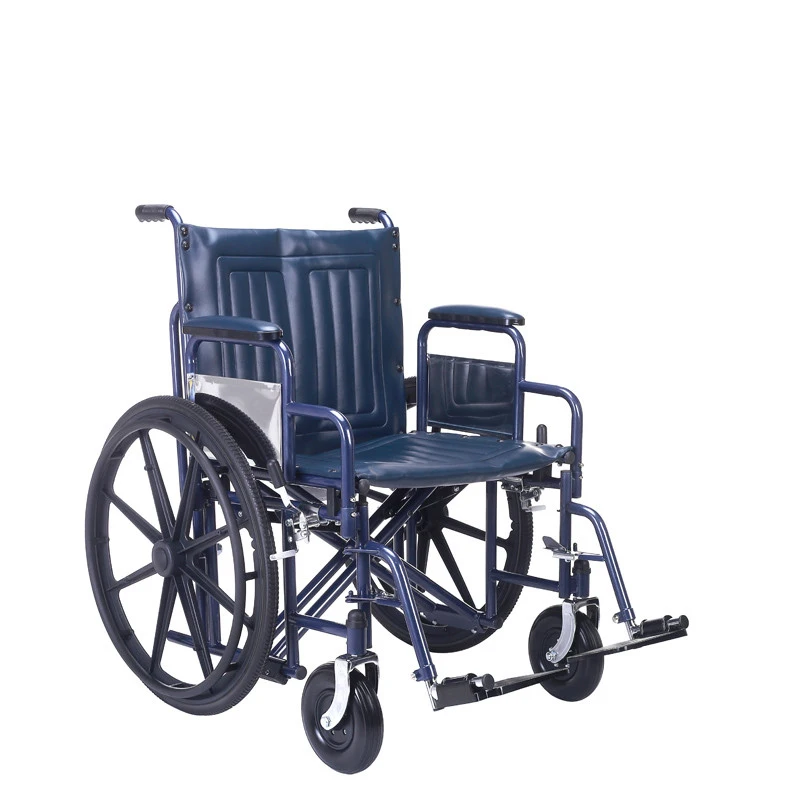 Steel Folding Bariatric  Medical Adjustable Folding Footrest Wheel Chair Wheelchair For Disabled People
