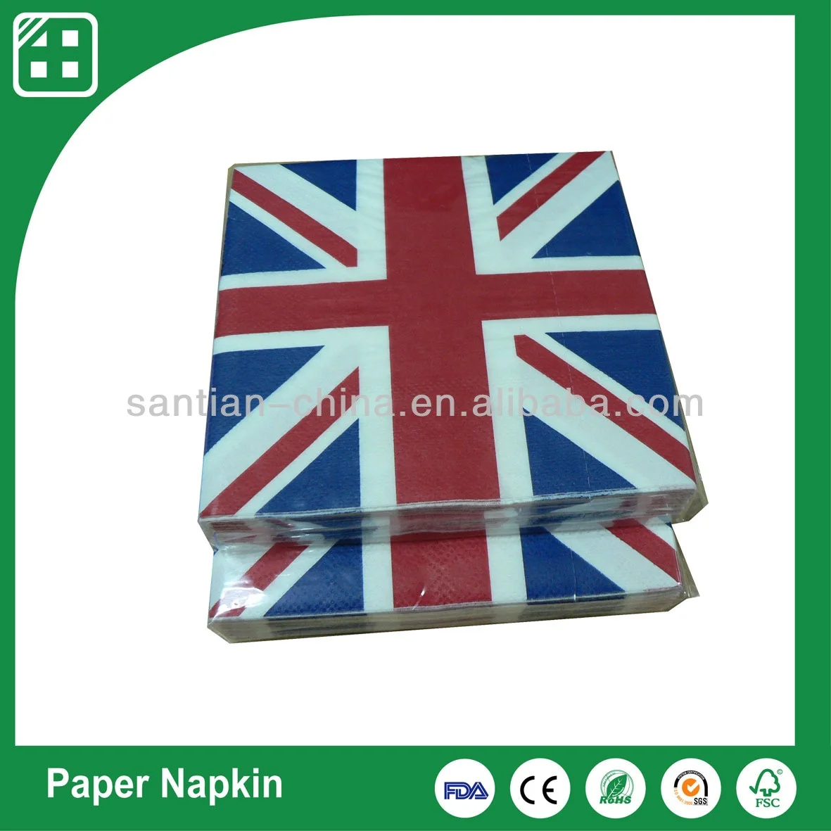 Однослойные одноразовые салфетки с принтом флага