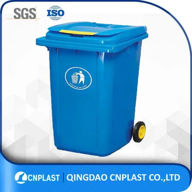 50 liter HDPE small size recycle twin plastic dustbin outdoor
