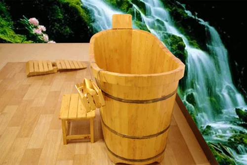 Wooden hot sale with environmental glue and varnish practical bath tub cedar wood