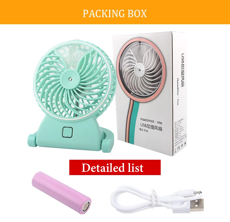 Mini mist spray usb rechargeable fan for iphone