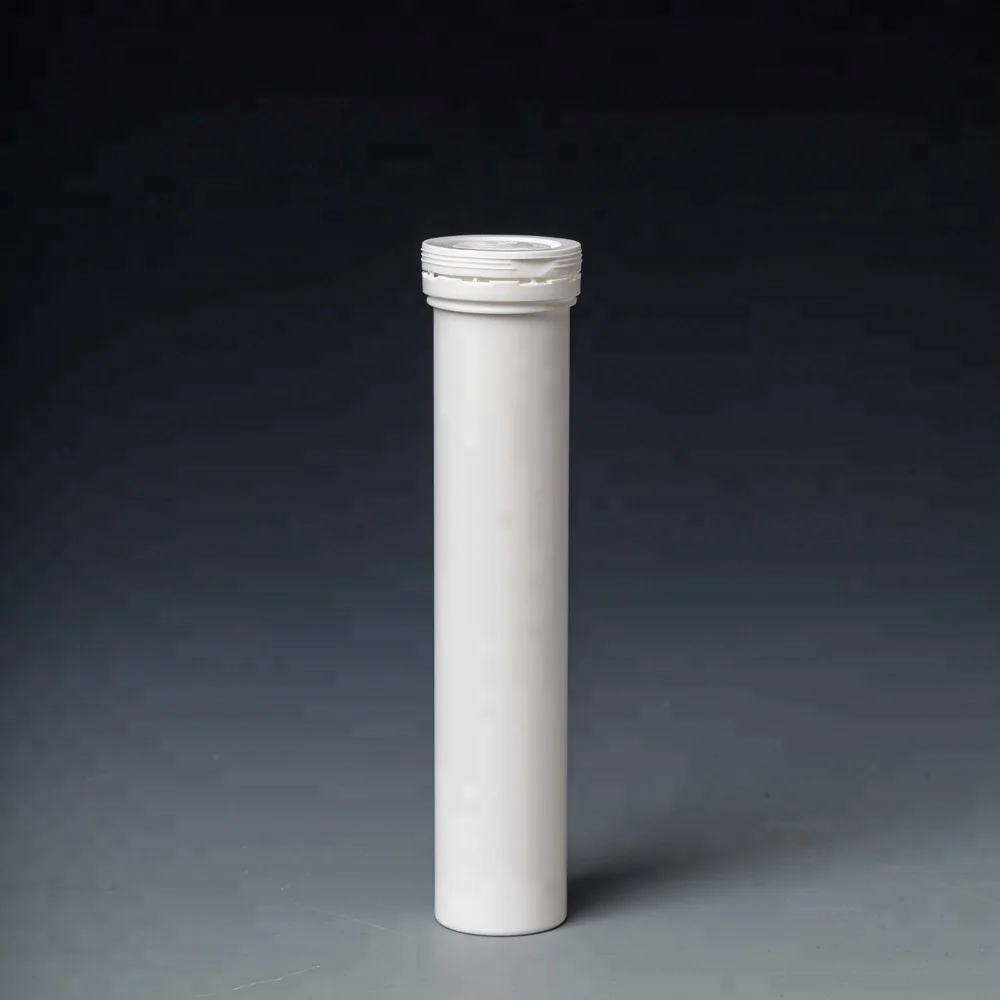 white plastic packaging moisture proof container empty tube with lid for vitamin effervescent tablet