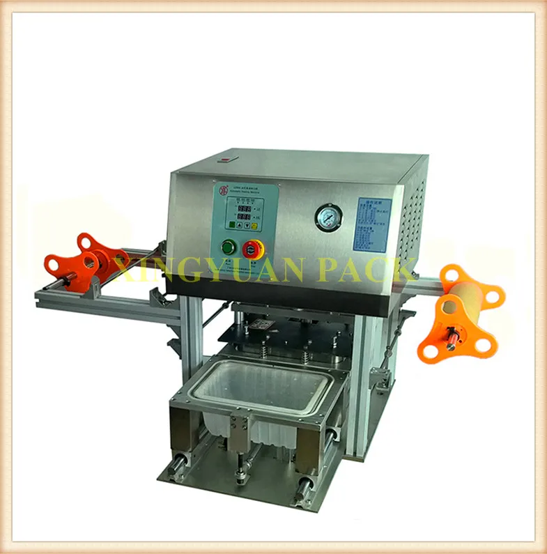 New design desktop type tofu box fresh meat tray sealing machine/food container sealer machine