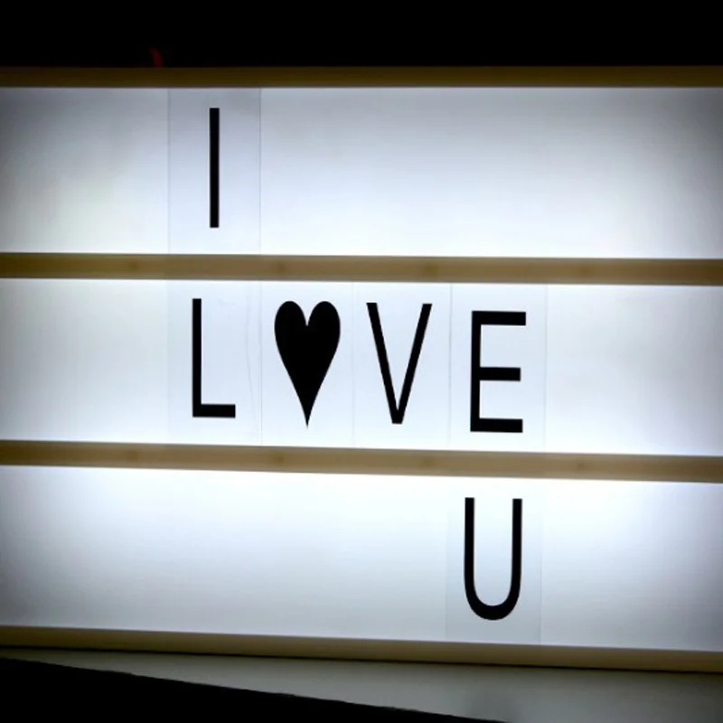 A4 LED Black And White Letters DIY Free Combination Puzzle Digital Letter Light Box