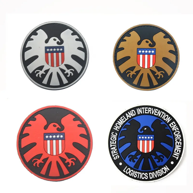 Hot Sell American Flag Punish PVC Patch, Silicon Logo Patches with Hook and Loop Backing, Iron on Rubber Patches