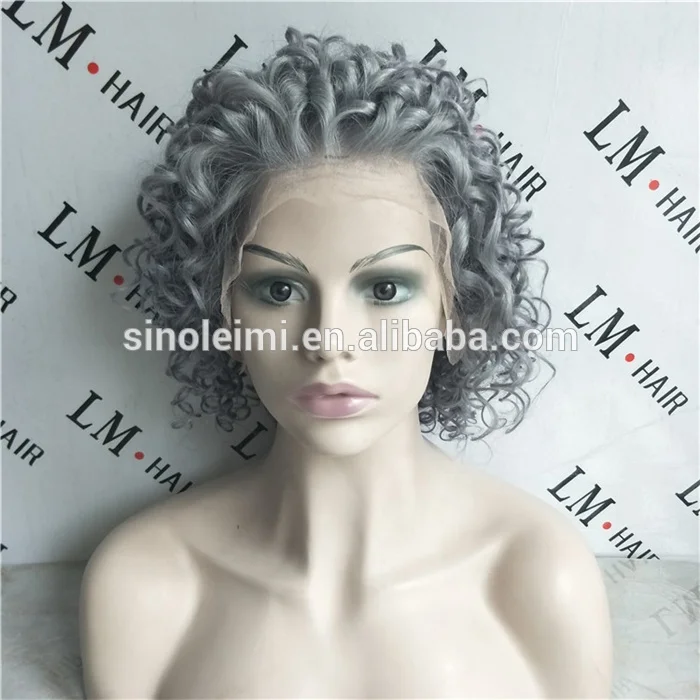 Grey color Brazilian Lace Front Human Hair Wigs Pre Plucked Short Bob Wigs  Lace Wig Human Hair For Black Women