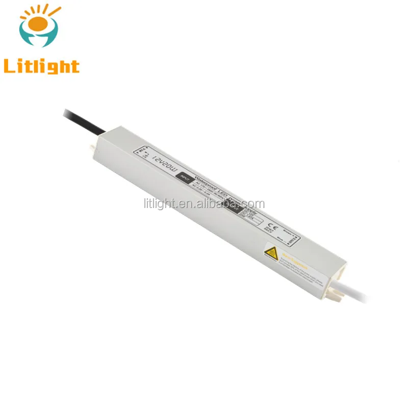 20W 30W 40W 100W waterproof IP67 high power factor constant voltage aluminum 50W Power Supply LED Driver DC12V/24V