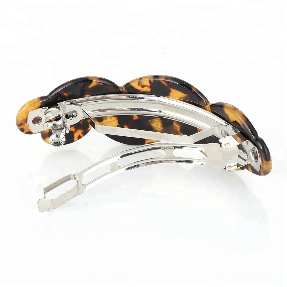 Fancy hair ornaments ladies acetate color mixed bowknot french barrette hair clips with rhinestone decorative barrette for women