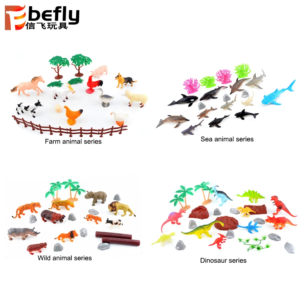 Farm sea wild animal dinosaur model set plastic new toy 2023 for kids diy mini park