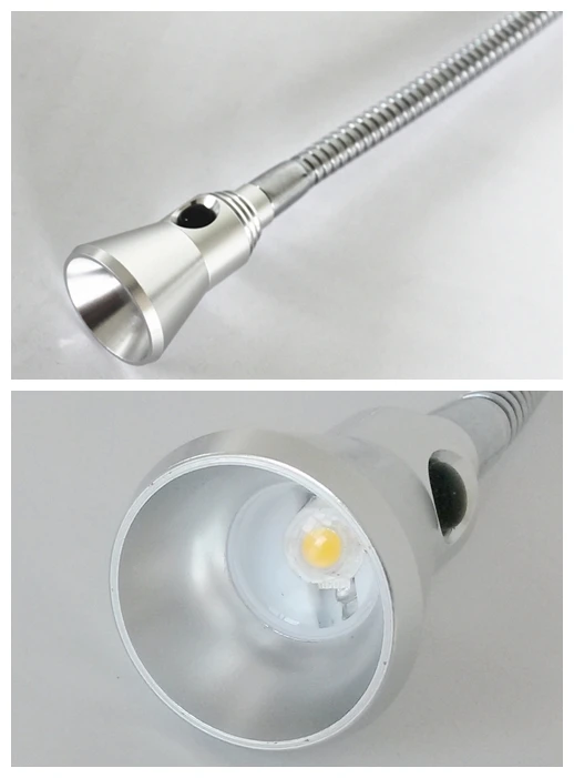 1*3W 85-265V gooseneck led table wall reading lamp with plug