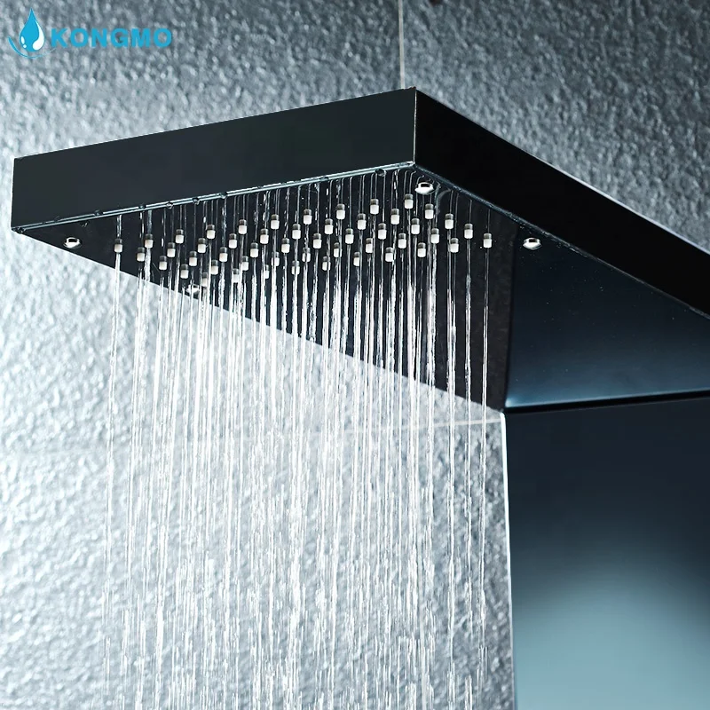 New Modern Design Black Stainless Steel Shower Panel  8013