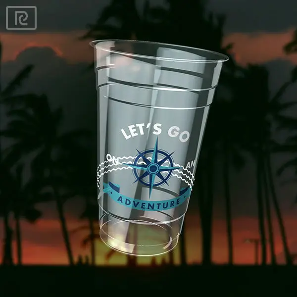 
K-R20-P PLA 20oz 600ml disposable high quality decomposed clear biodegradable plastic cups with lid 