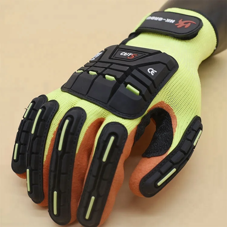 factory latex coated work safety gloves for shock protection guantes de impacto