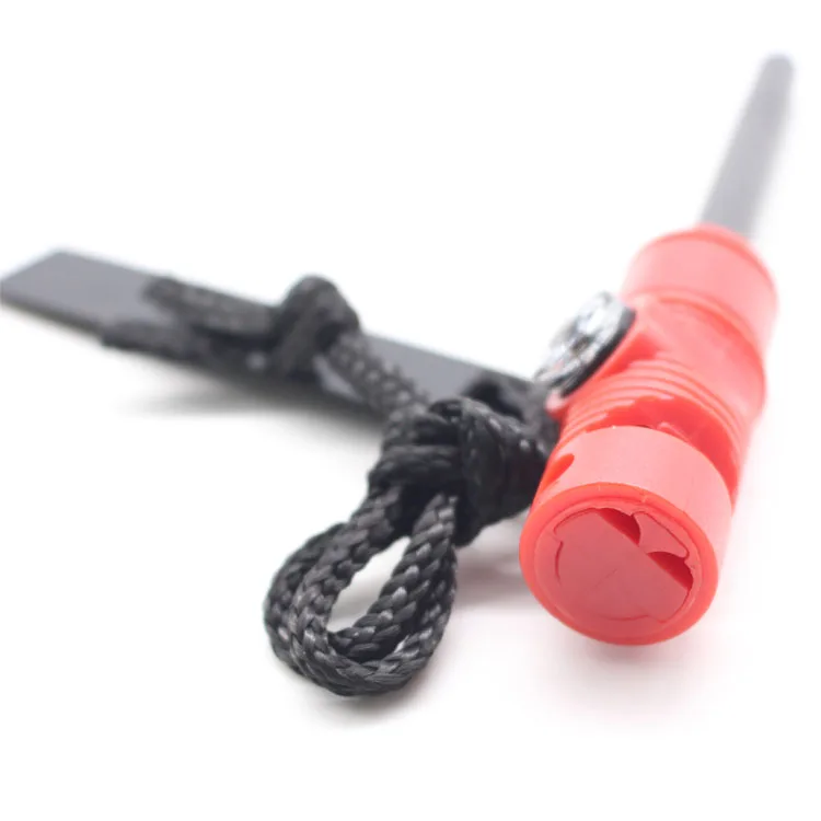 Outdoor camping survival Magnesium Flint Stone Emergency Fire Starter with compass and whistle