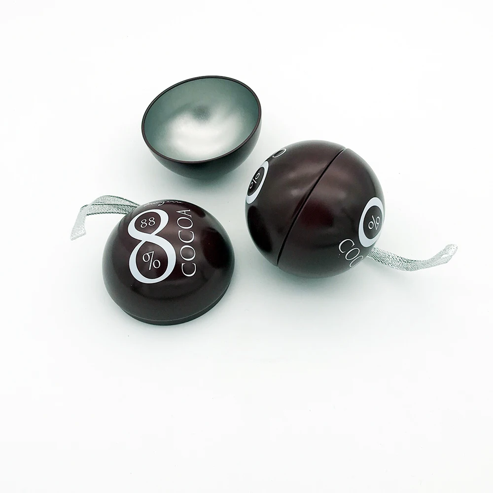 custom printed openable Xmas tin ball