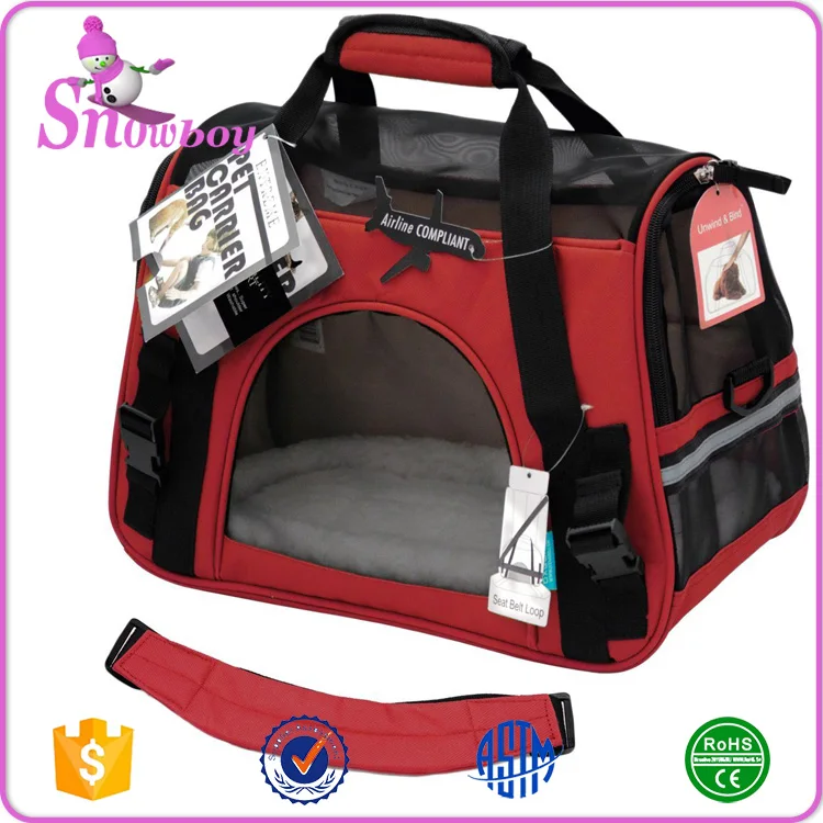 Airline Approved Pet Carriers Fleece Bed For Dog Cat Travel Bag