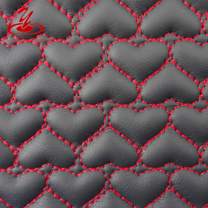 
Embroidery Leather Quilted Fabric for Shoes,Car Mat,Seat Cover 
