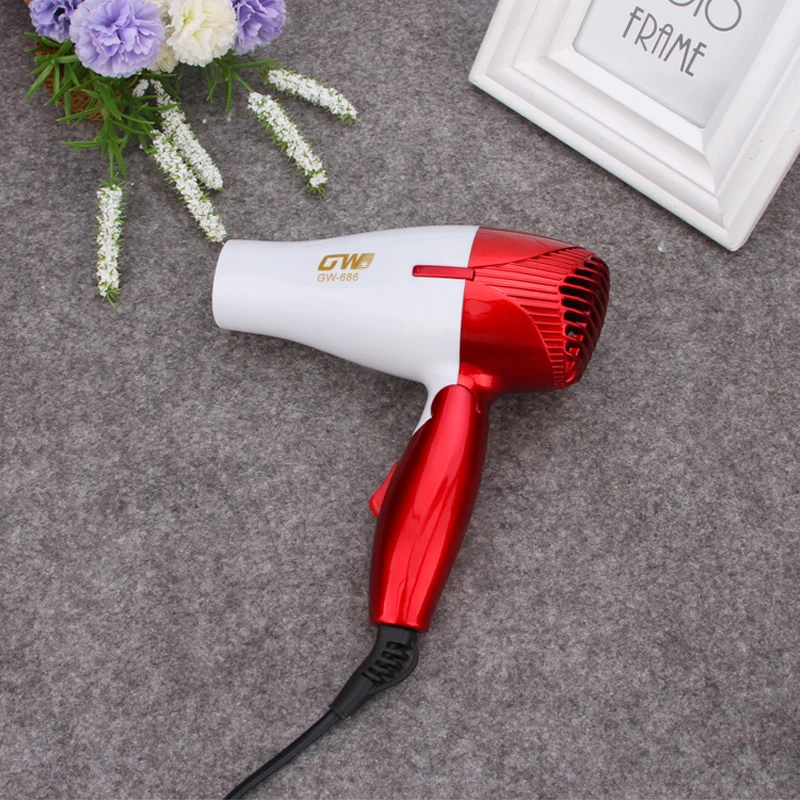 Portable Mini travel household hotel drawer foldable hair dryer with blue and red