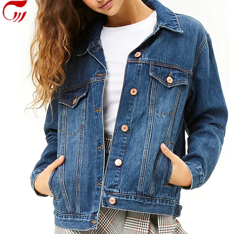 
OEM New Fashion Casual Basic Denim Women Jacket for Winter 