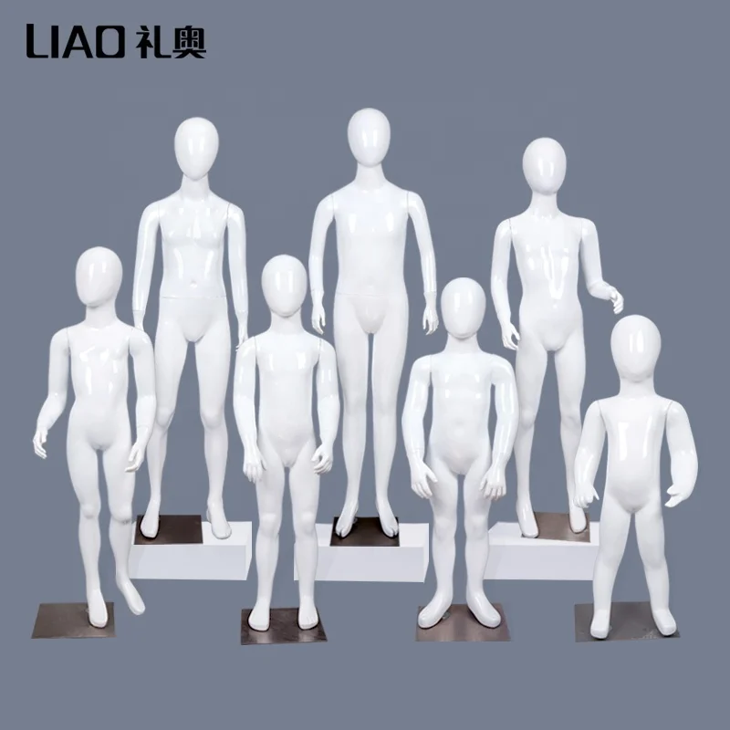 
girl and boy Egg head children full body mannequin with stand 