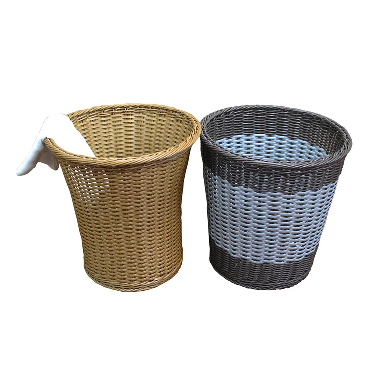 Factory Direct Sale Rattan Plastic Laundry Hamper Plastic Laundry Basket