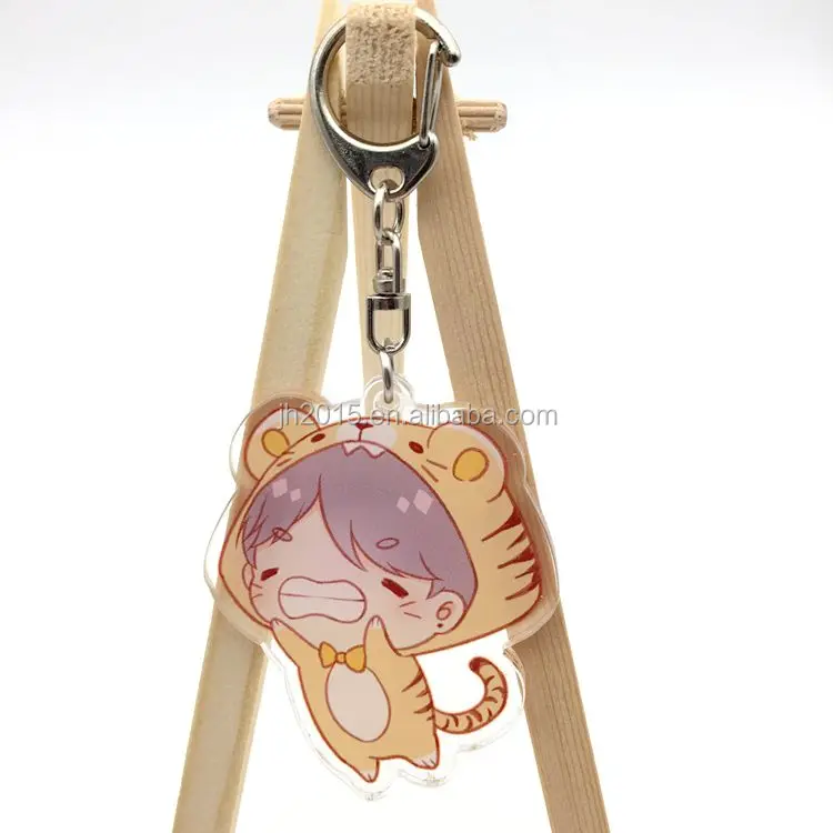 Customized Epoxy Anime Acrylic Key Chain Bag charms clear keychain plastic key chains