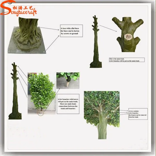 Professional manufacturer customized indoor large artificial decorative oak tree artificial tree trunk branches for weddings