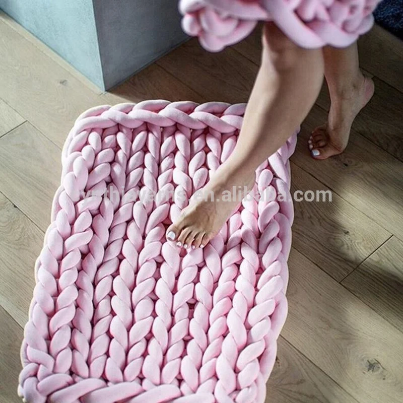 Cynthia New Design 100% Cotton Tube Microfiber Filled Super Giant Chunky Knitting Yarn Hand Knitted Blanket Braid Yarn
