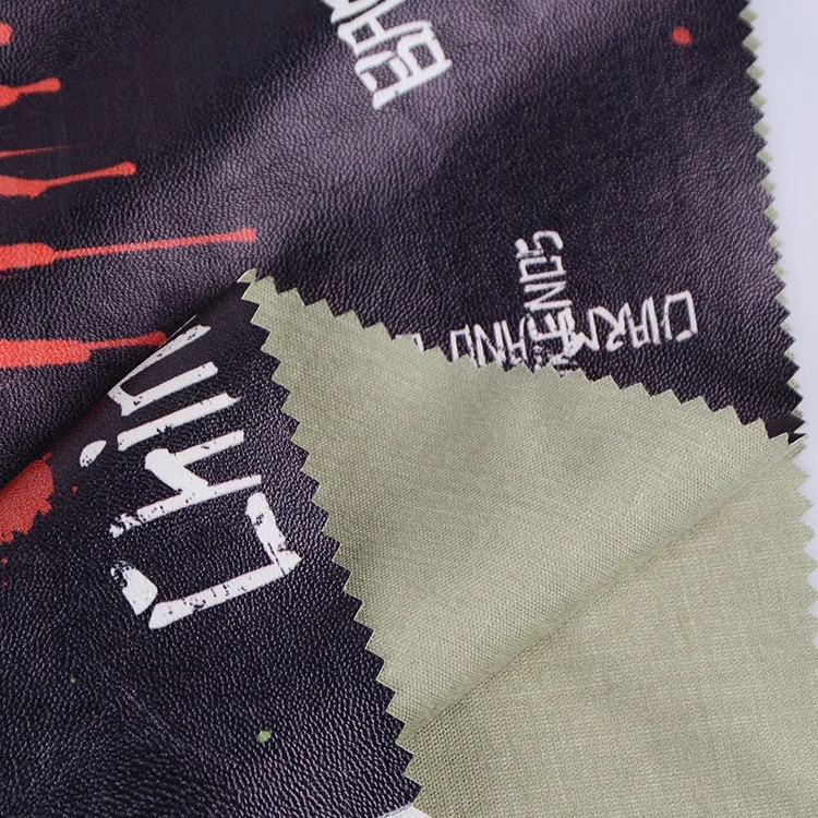 China wholesale crazy design custom printed faux leather fabric for clothing bag