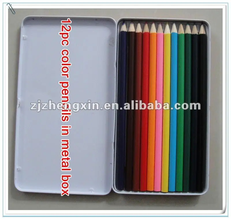 
china custom wooden Colored Pencil Set in Tin Box 