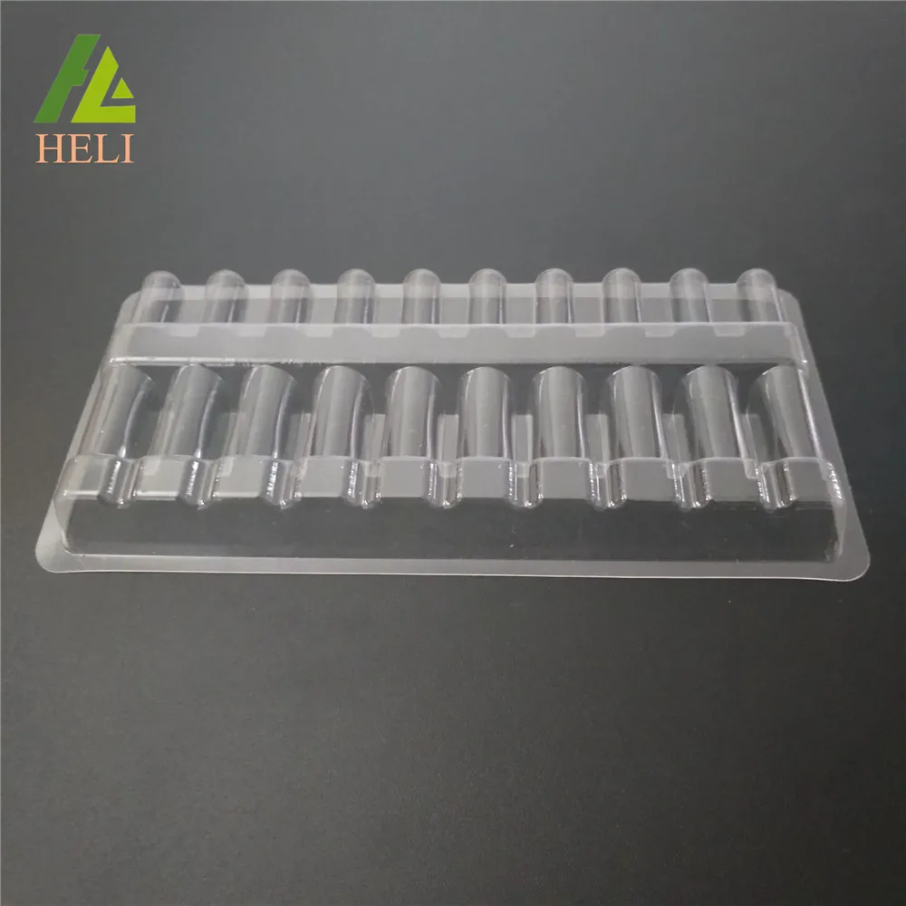 Blister process white color plastic ampoule vial packing trays