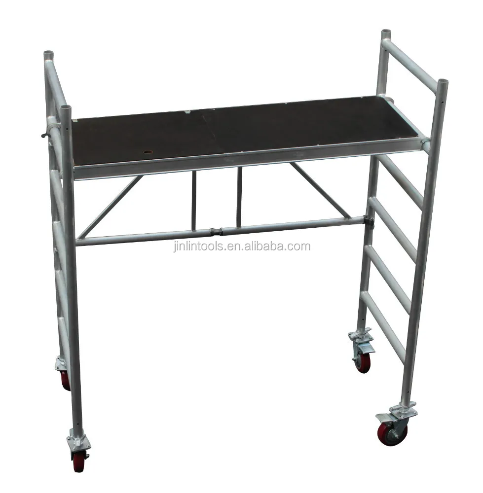 
aluminum building telescopic scaffold with 4 wheels 