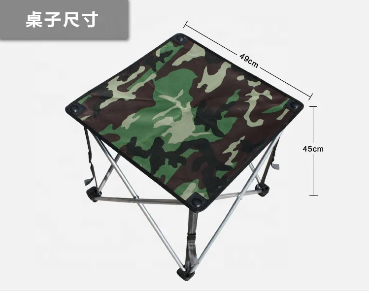 Factory new design camouflage portable 5 Folding Table Desk and Chair Combination Set for Tour Picnic Camping