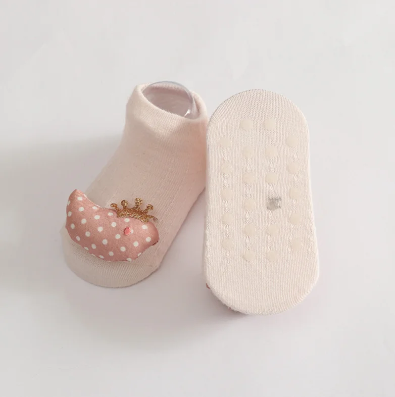 Custom Organic Cotton Doll Anti Slip Non Slip Korean Baby Socks