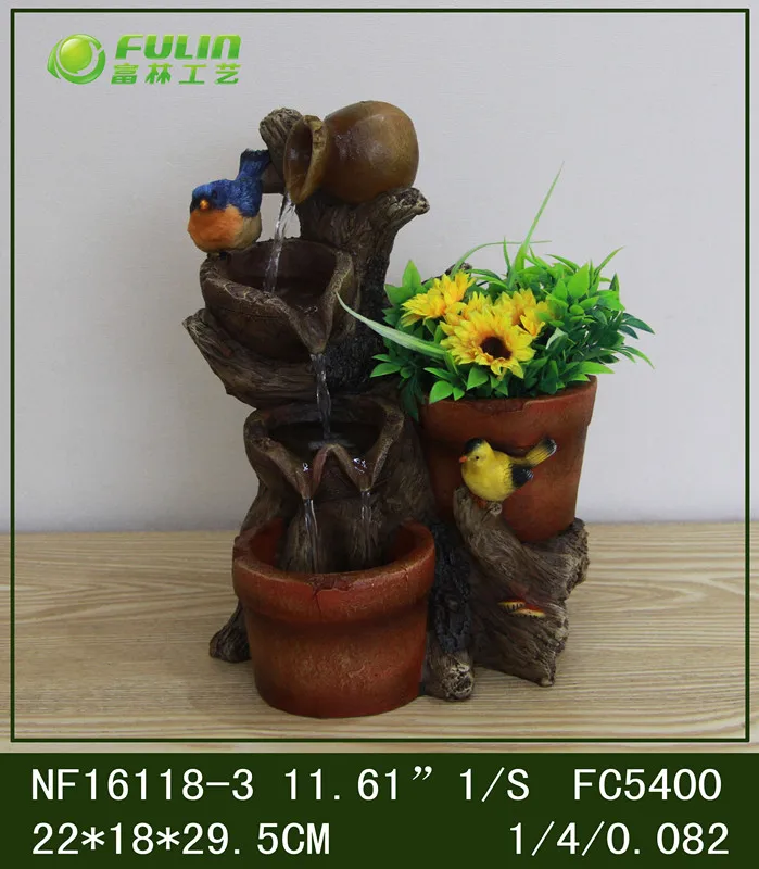 resin frog statue water fountain flower pot for home garden decoration